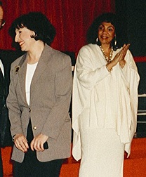 Receiving an award from Yolanda King, daughter of Dr Martin Luther King